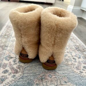 UGG Tan and Cream Ankle Boots